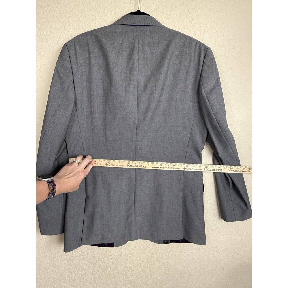 Ted Baker Endurance 42L Gray 100% Wool Surgeon Cuff Sport Coat Blazer Modern Fit - Picture 15 of 16
